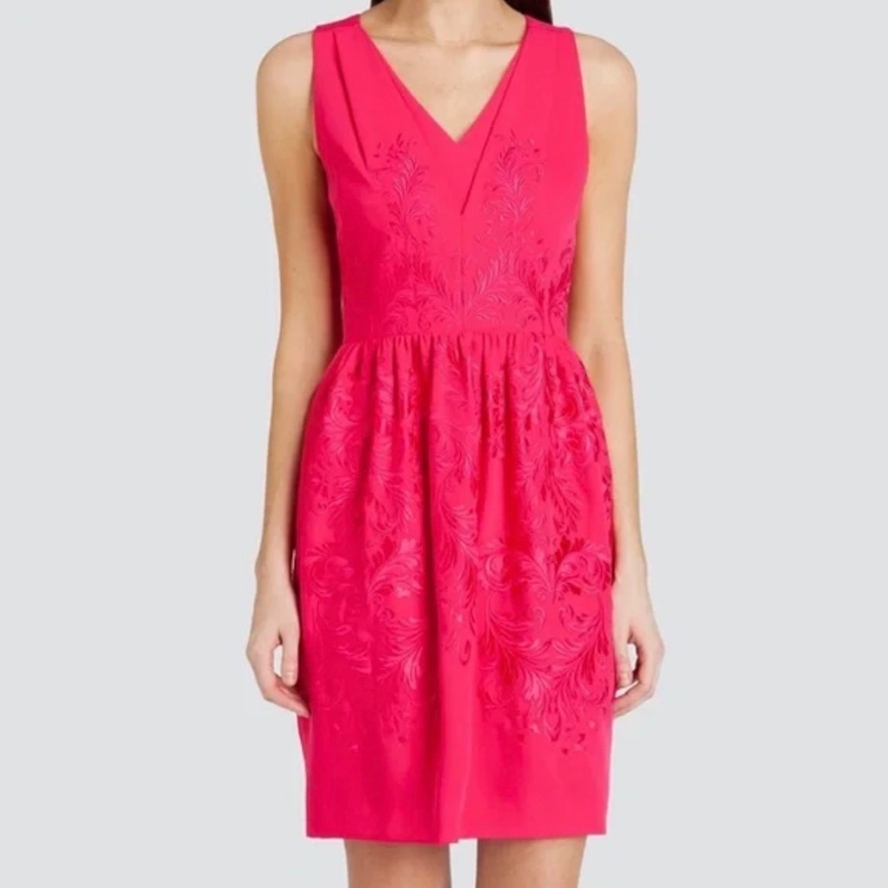 NWT Ted Baker London Women's Zali Deep V Embroidered Dress